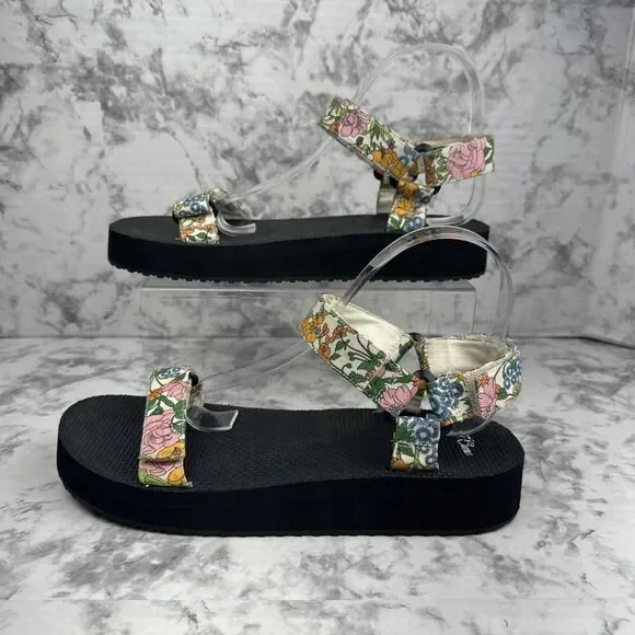 J.Crew Womens Sporty Strap Sandals Size 10 Liberty Mini Floral Walk Fabric - Picture 2 of 8